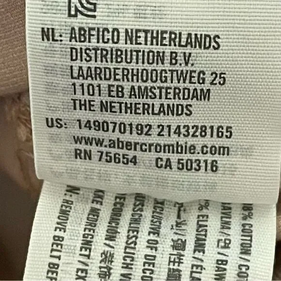 Abercrombie & Fitch High Waist Twill Paperbag Shorts Blush Pink Size Medium - Picture 5 of 8